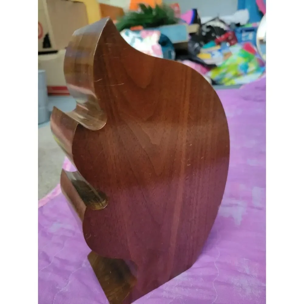 Bandsaw Scroll Leaf Teak Wood Jewelry Box W Hidden Compartment Signed